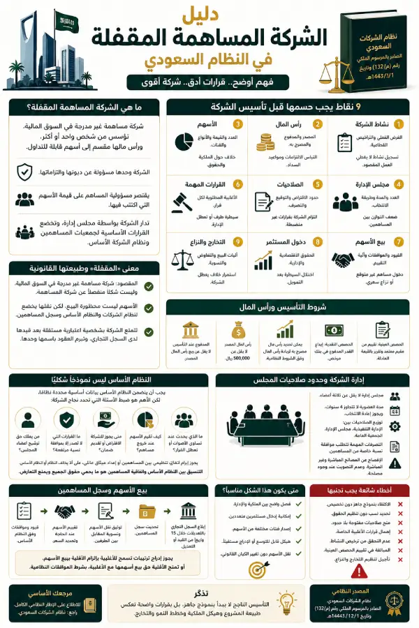 إنفوغرافيك دليل الشركة المساهمة المقفلة