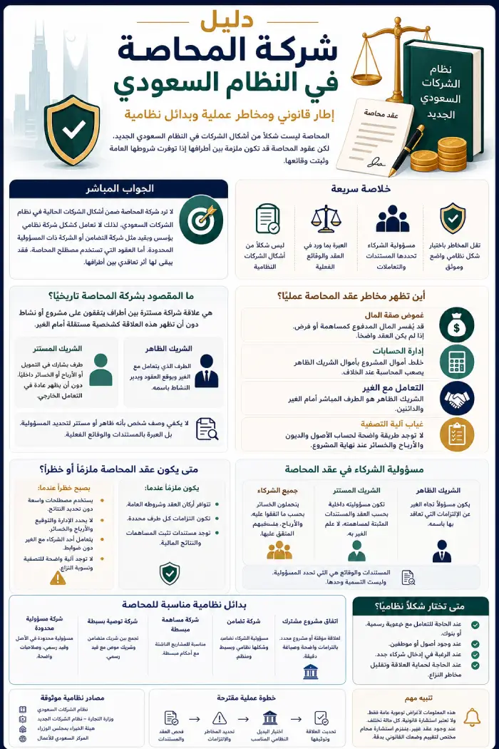 إنفوغرافيك دليل شركة المحاصة في النظام السعودي