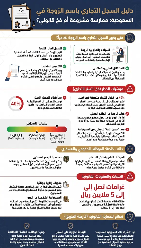 السجل التجاري باسم الزوجة