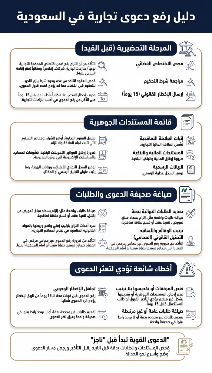 رفع دعوى تجارية