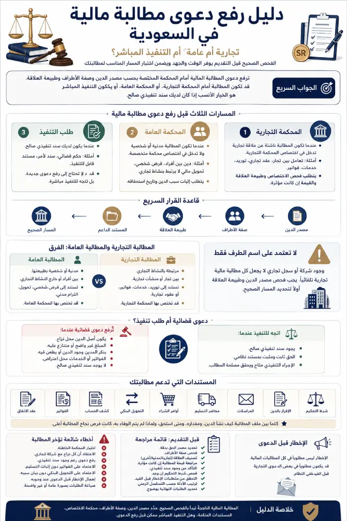 رفع دعوى مطالبة مالية
