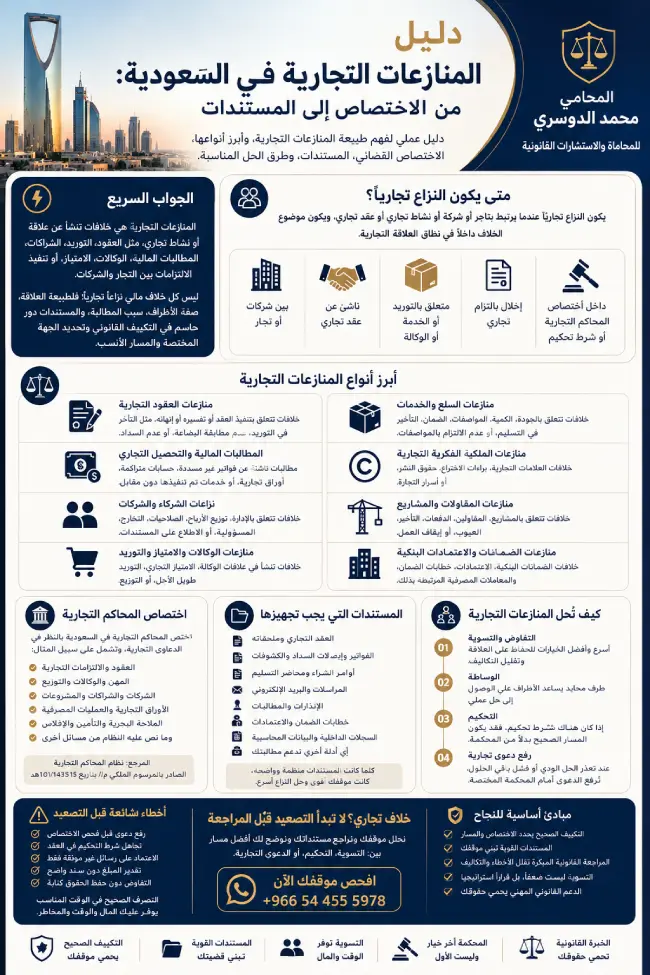 مفهوم المنازعات التجارية