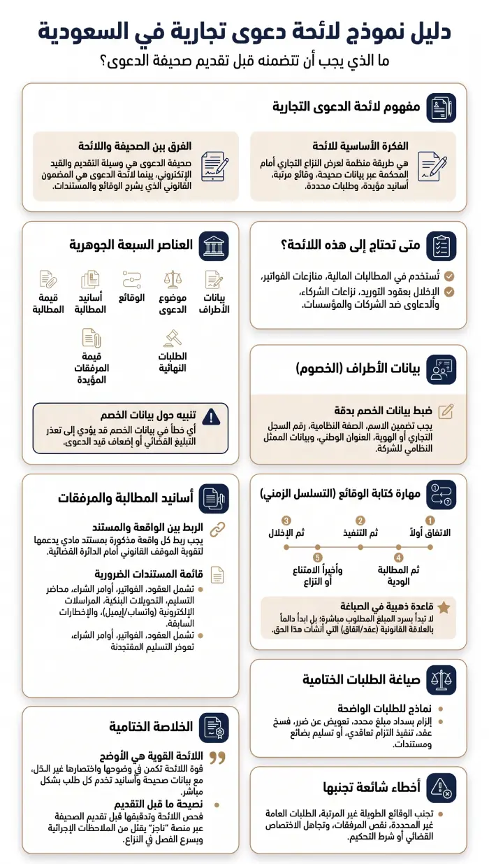نموذج لائحة دعوى تجارية