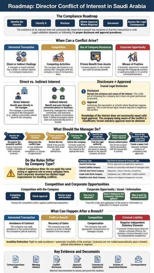 Director Conflict of Interest in Saudi Arabia infographic