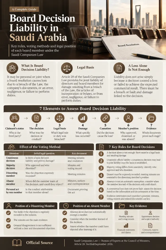 Infographic Board Decision Liability in Saudi Arabia