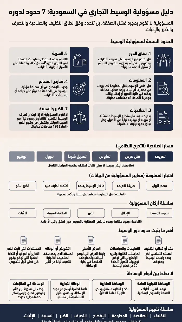 مسؤولية الوسيط التجاري في السعودية