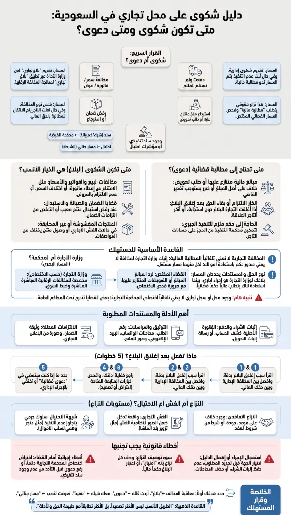 شكوى على محل تجاري في السعودية