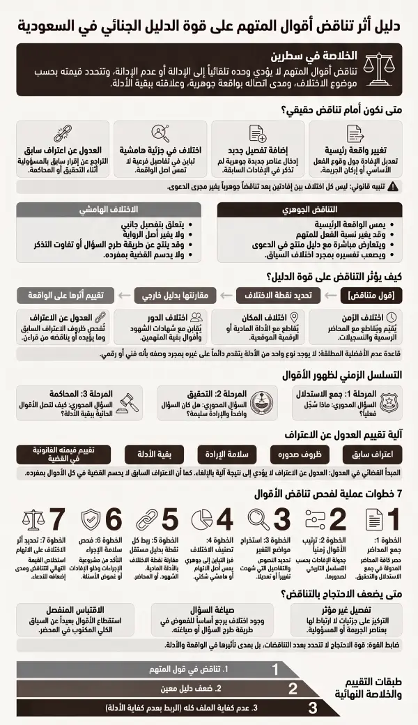 تناقض أقوال المتهم