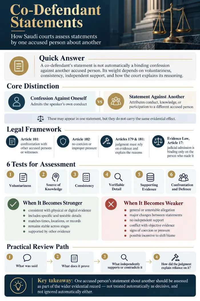 Co-Defendant Statements in Saudi Arabia infographic